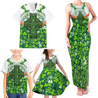 Celtic Knot and Clover Ireland - Inspired Design Family Matching Tank Maxi Dress and Hawaiian Shirt