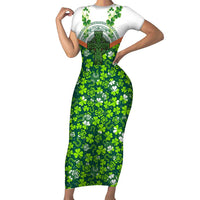 Celtic Knot and Clover Ireland - Inspired Design Short Sleeve Bodycon Dress