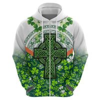 Celtic Knot and Clover Ireland - Inspired Design Zip Hoodie