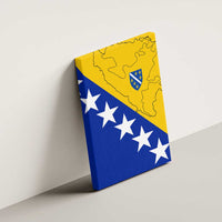 Bosnia and Herzegovina Canvas Wall Art Flag and Coat of Arms Hoodie – Unique Combination Design