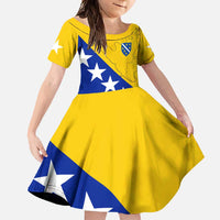 Bosnia and Herzegovina Family Matching Off Shoulder Maxi Dress and Hawaiian Shirt Flag and Coat of Arms Hoodie – Unique Combination Design