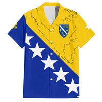 Bosnia and Herzegovina Family Matching Off Shoulder Short Dress and Hawaiian Shirt Flag and Coat of Arms Hoodie – Unique Combination Design