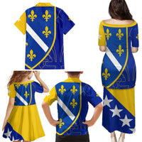 Bosnia and Herzegovina Family Matching Puletasi and Hawaiian Shirt Flag and Coat of Arms Hoodie – Unique Combination Design