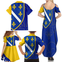 Bosnia and Herzegovina Family Matching Summer Maxi Dress and Hawaiian Shirt Flag and Coat of Arms Hoodie – Unique Combination Design