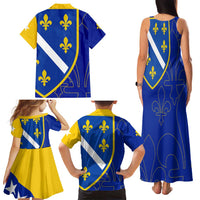 Bosnia and Herzegovina Family Matching Tank Maxi Dress and Hawaiian Shirt Flag and Coat of Arms Hoodie – Unique Combination Design