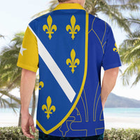 Bosnia and Herzegovina Hawaiian Shirt Flag and Coat of Arms Hoodie – Unique Combination Design