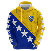 Bosnia and Herzegovina Hoodie Flag and Coat of Arms Hoodie – Unique Combination Design