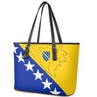 Bosnia and Herzegovina Leather Tote Bag Flag and Coat of Arms Hoodie – Unique Combination Design