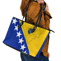 Bosnia and Herzegovina Leather Tote Bag Flag and Coat of Arms Hoodie – Unique Combination Design