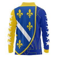 Bosnia and Herzegovina Long Sleeve Polo Shirt Flag and Coat of Arms Hoodie – Unique Combination Design