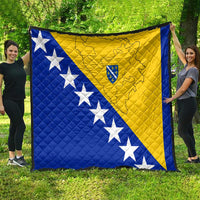 Bosnia and Herzegovina Quilt Flag and Coat of Arms Hoodie – Unique Combination Design