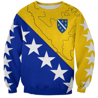 Bosnia and Herzegovina Sweatshirt Flag and Coat of Arms Hoodie – Unique Combination Design