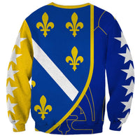 Bosnia and Herzegovina Sweatshirt Flag and Coat of Arms Hoodie – Unique Combination Design
