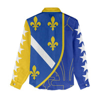 Bosnia and Herzegovina Women Casual Shirt Flag and Coat of Arms Hoodie – Unique Combination Design