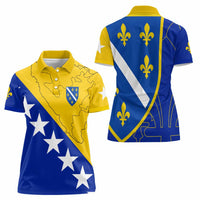Bosnia and Herzegovina Women Polo Shirt Flag and Coat of Arms Hoodie – Unique Combination Design