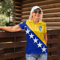 Bosnia and Herzegovina Women Polo Shirt Flag and Coat of Arms Hoodie – Unique Combination Design