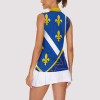 Bosnia and Herzegovina Women Sleeveless Polo Shirt Flag and Coat of Arms Hoodie – Unique Combination Design
