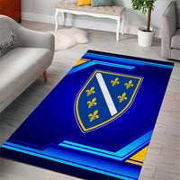 Bosnia and Herzegovina Coat of Arms Area Rug Blend of National Colors & Symbols
