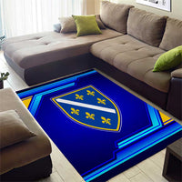 Bosnia and Herzegovina Coat of Arms Area Rug Blend of National Colors & Symbols