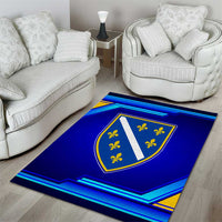 Bosnia and Herzegovina Coat of Arms Area Rug Blend of National Colors & Symbols