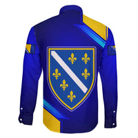 Bosnia and Herzegovina Coat of Arms Family Matching Long Sleeve Bodycon Dress and Hawaiian Shirt Blend of National Colors & Symbols