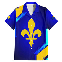 Bosnia and Herzegovina Coat of Arms Family Matching Mermaid Dress and Hawaiian Shirt Blend of National Colors & Symbols