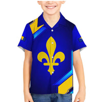 Bosnia and Herzegovina Coat of Arms Family Matching Mermaid Dress and Hawaiian Shirt Blend of National Colors & Symbols
