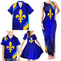 Bosnia and Herzegovina Coat of Arms Family Matching Tank Maxi Dress and Hawaiian Shirt Blend of National Colors & Symbols