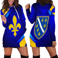 Bosnia and Herzegovina Coat of Arms Hoodie Dress Blend of National Colors & Symbols