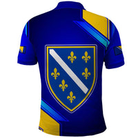 Bosnia and Herzegovina Coat of Arms Polo Shirt Blend of National Colors & Symbols