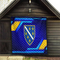 Bosnia and Herzegovina Coat of Arms Quilt Blend of National Colors & Symbols