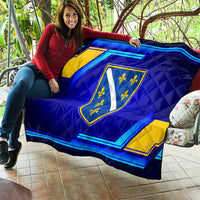 Bosnia and Herzegovina Coat of Arms Quilt Blend of National Colors & Symbols