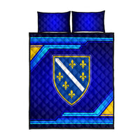 Bosnia and Herzegovina Coat of Arms Quilt Bed Set Blend of National Colors & Symbols