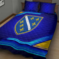 Bosnia and Herzegovina Coat of Arms Quilt Bed Set Blend of National Colors & Symbols
