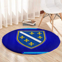 Bosnia and Herzegovina Coat of Arms Round Carpet Blend of National Colors & Symbols