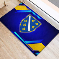 Bosnia and Herzegovina Coat of Arms Rubber Doormat Blend of National Colors & Symbols