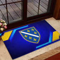Bosnia and Herzegovina Coat of Arms Rubber Doormat Blend of National Colors & Symbols