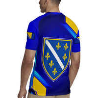 Bosnia and Herzegovina Coat of Arms Rugby Jersey Blend of National Colors & Symbols