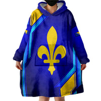 Bosnia and Herzegovina Coat of Arms Wearable Blanket Hoodie Blend of National Colors & Symbols
