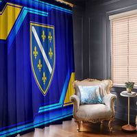Bosnia and Herzegovina Coat of Arms Window Curtain Blend of National Colors & Symbols