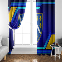 Bosnia and Herzegovina Coat of Arms Window Curtain Blend of National Colors & Symbols