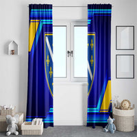 Bosnia and Herzegovina Coat of Arms Window Curtain Blend of National Colors & Symbols