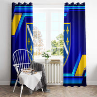 Bosnia and Herzegovina Coat of Arms Window Curtain Blend of National Colors & Symbols