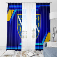 Bosnia and Herzegovina Coat of Arms Window Curtain Blend of National Colors & Symbols