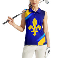 Bosnia and Herzegovina Coat of Arms Women Sleeveless Polo Shirt Blend of National Colors & Symbols