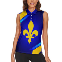 Bosnia and Herzegovina Coat of Arms Women Sleeveless Polo Shirt Blend of National Colors & Symbols