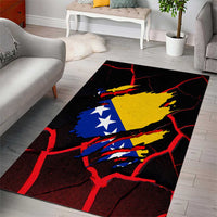 Bosnia and Herzegovina Flag Area Rug with Dragon Shape - Fusion of National Pride & Sports Spirit