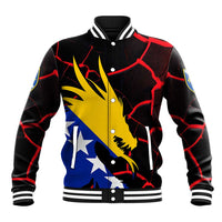 Bosnia and Herzegovina Flag Baseball Jacket with Dragon Shape - Fusion of National Pride & Sports Spirit