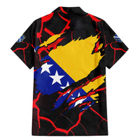 Bosnia and Herzegovina Flag Family Matching Mermaid Dress and Hawaiian Shirt with Dragon Shape - Fusion of National Pride & Sports Spirit