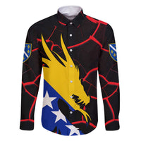 Bosnia and Herzegovina Flag Family Matching Tank Maxi Dress and Hawaiian Shirt with Dragon Shape - Fusion of National Pride & Sports Spirit